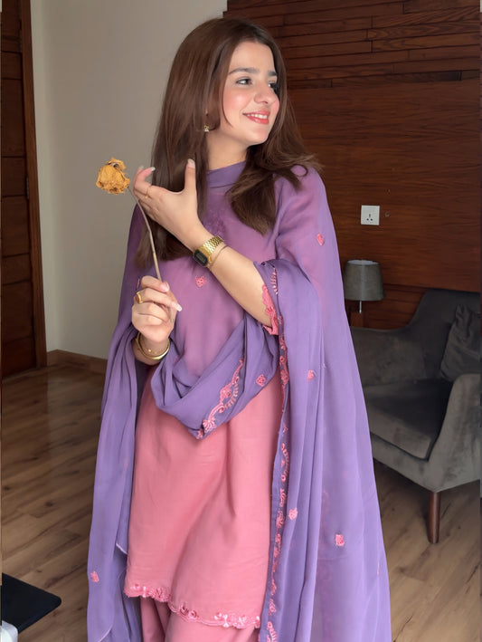 Zola 3 piece with farshi shalwar