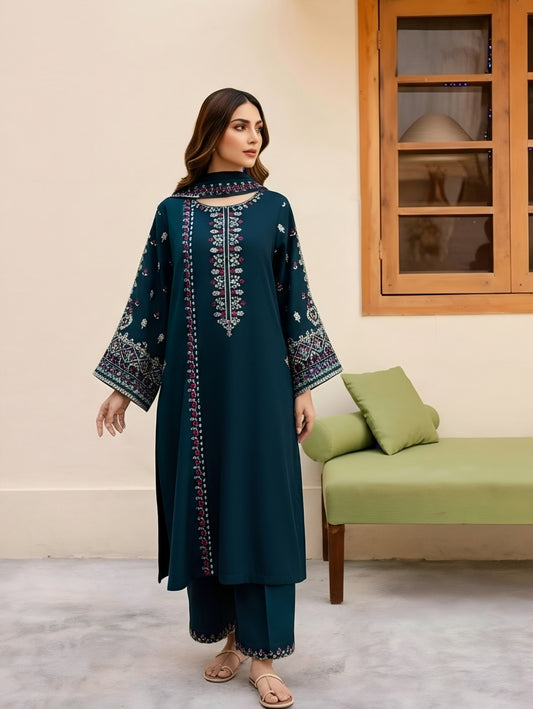 Gul e daudi embroidered 3 pcs