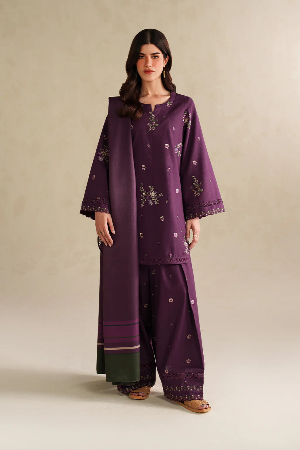 Azul (Embroidery 3.Pcs with Farshee Shalwar)