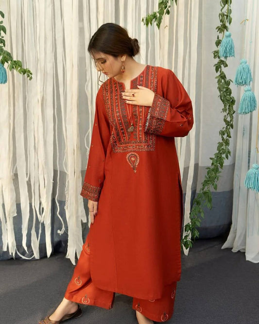 AYAT- 3PC EMBROIDERED WITH DIGITAL DUPPATA