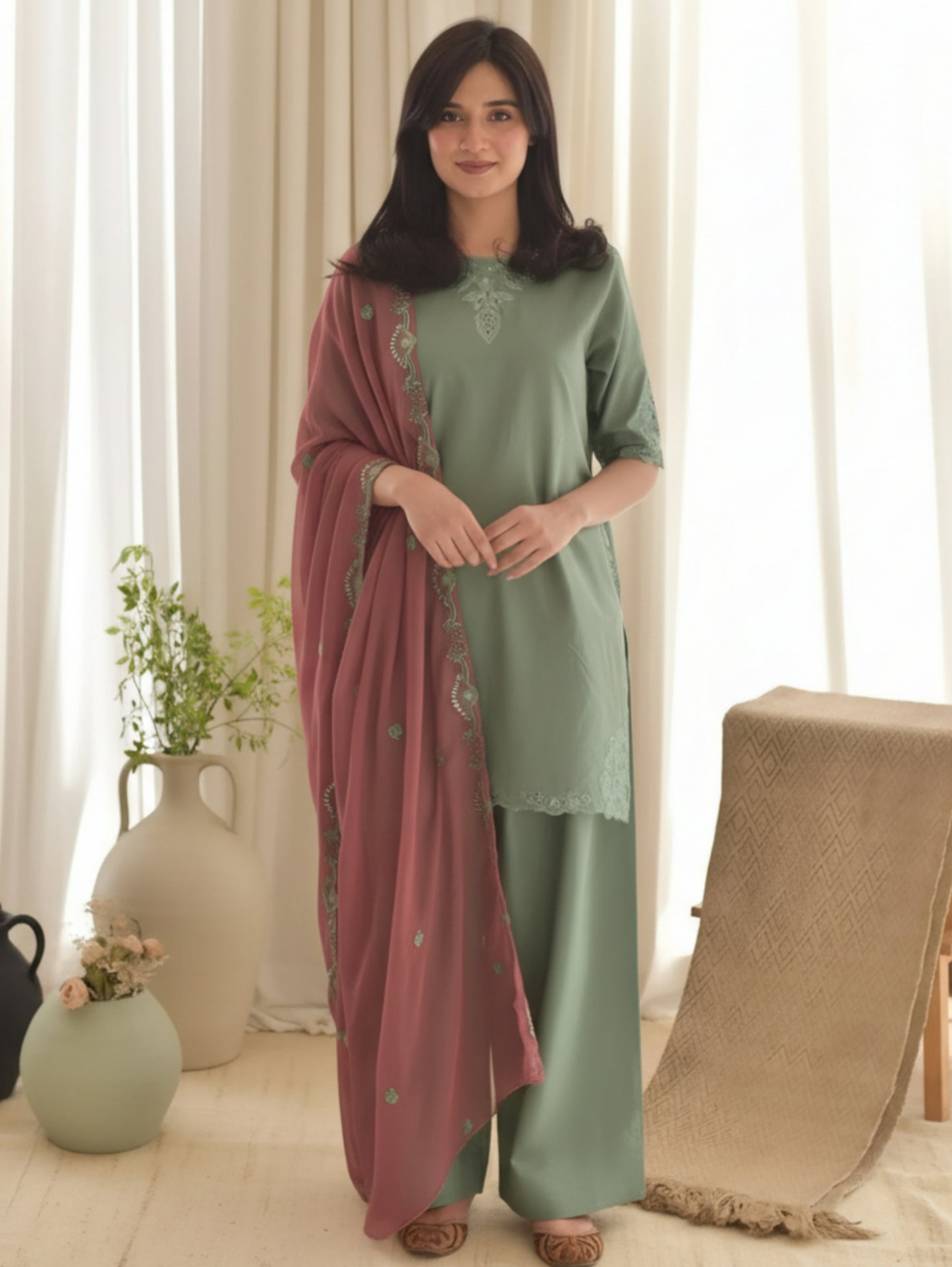 Zola 3 piece with farshi shalwar