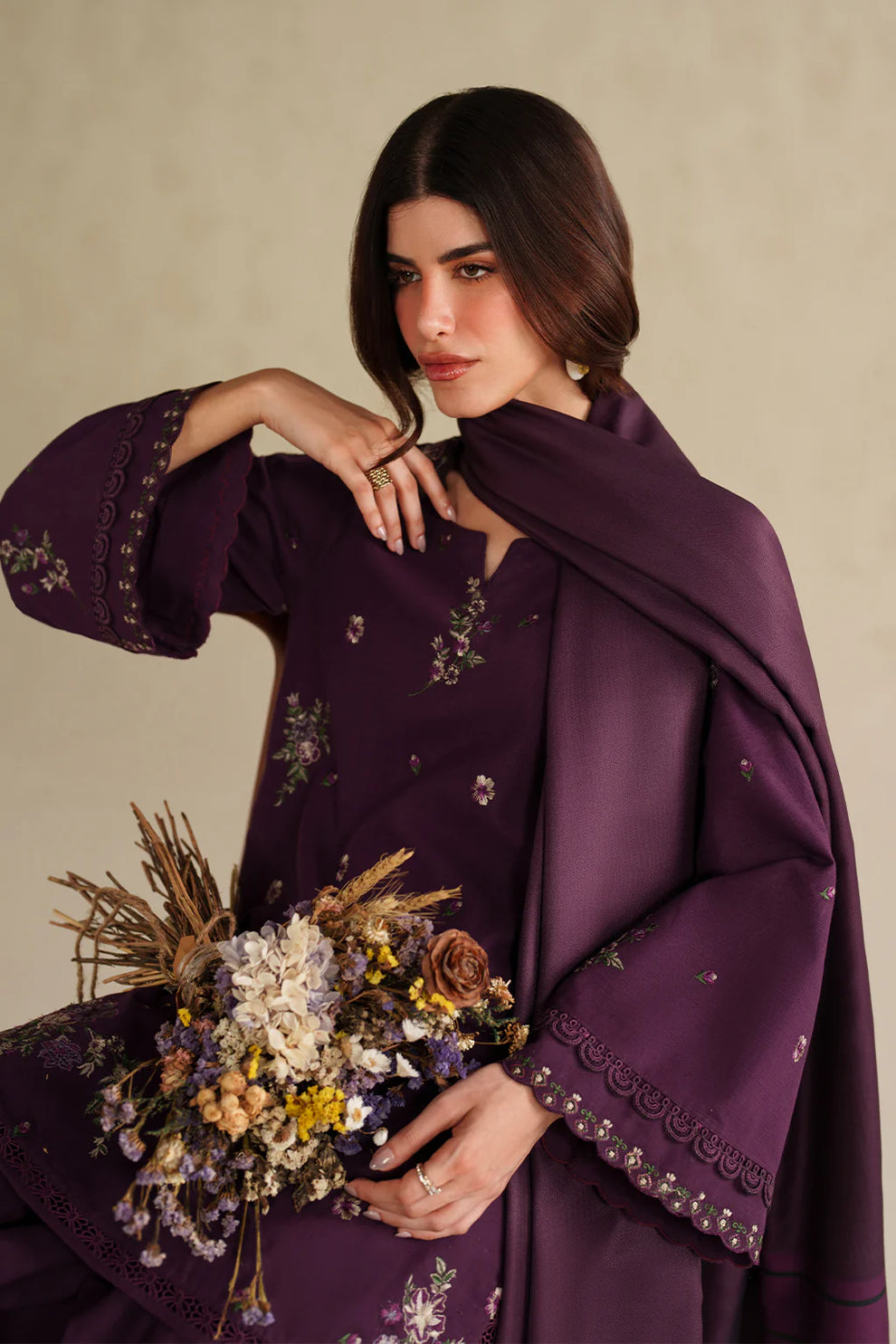 Azul (Embroidery 3.Pcs with Farshee Shalwar)