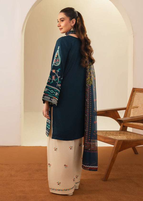 Sajjal 3 PCs full Embroidered dress