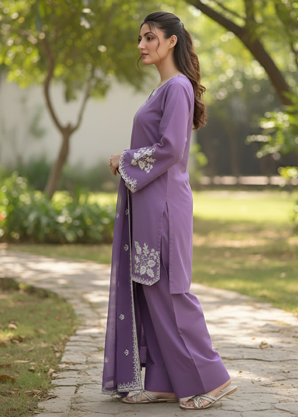 Mira 3 PCs Embroiderd Dress ( farshi shalwar )
