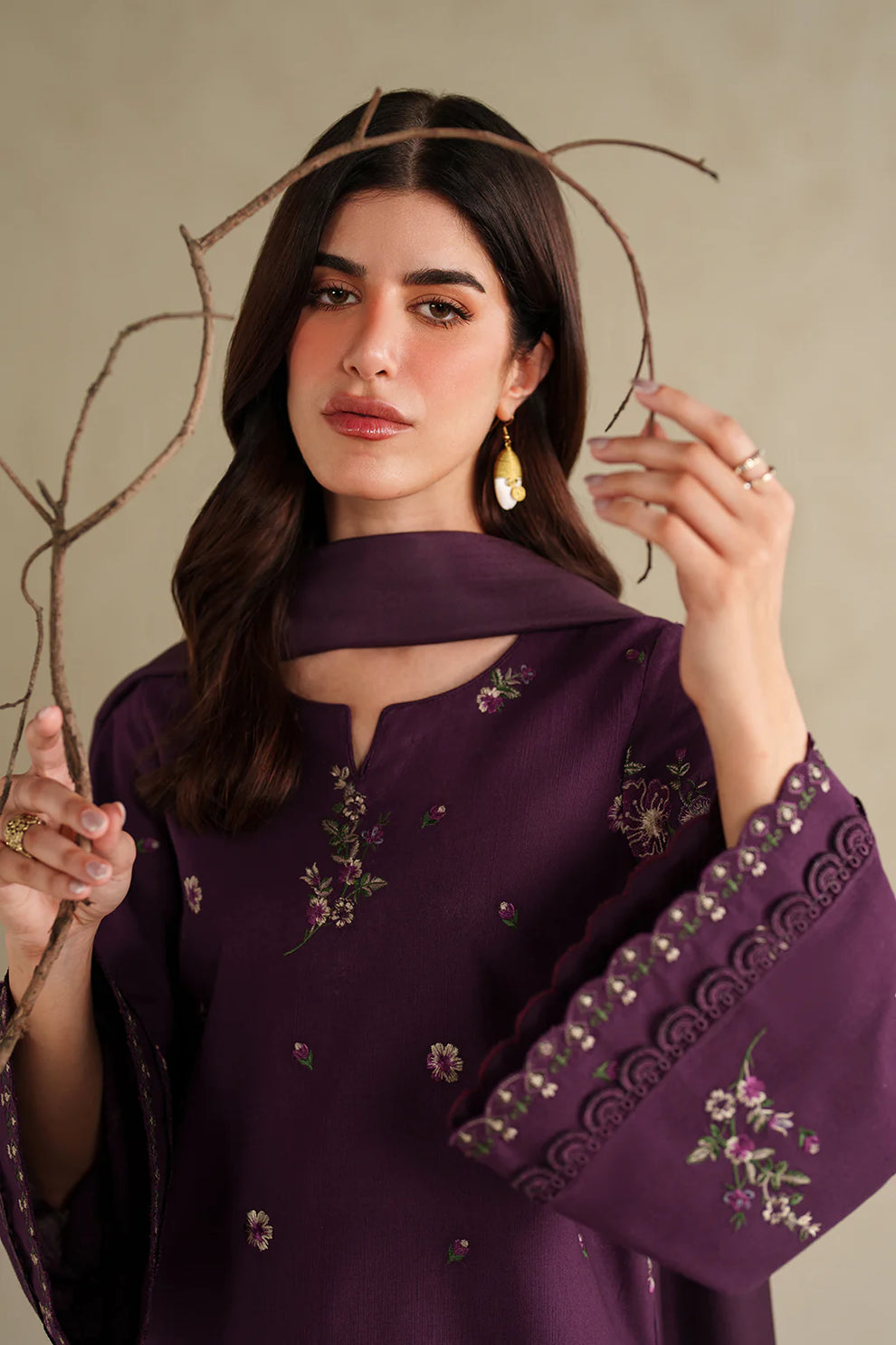 Azul (Embroidery 3.Pcs with Farshee Shalwar)
