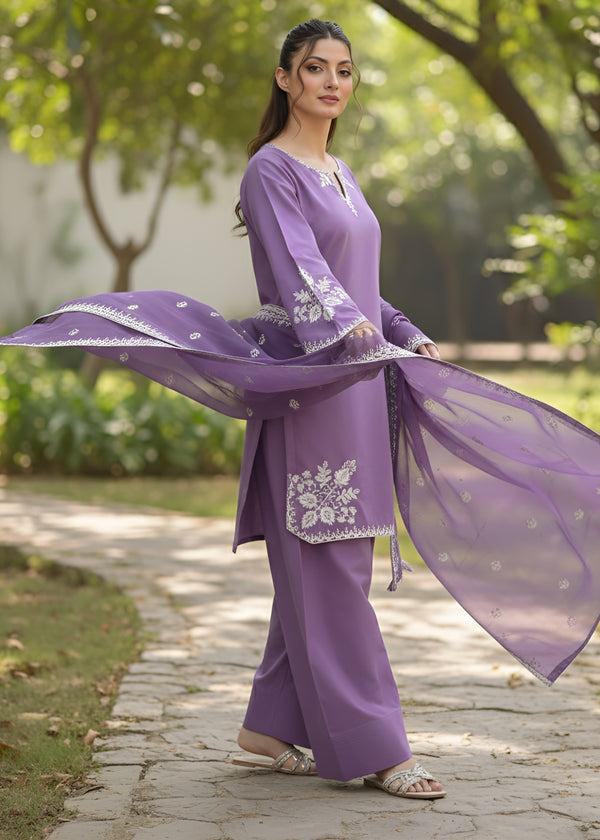 Mira 3 PCs Embroiderd Dress ( farshi shalwar )