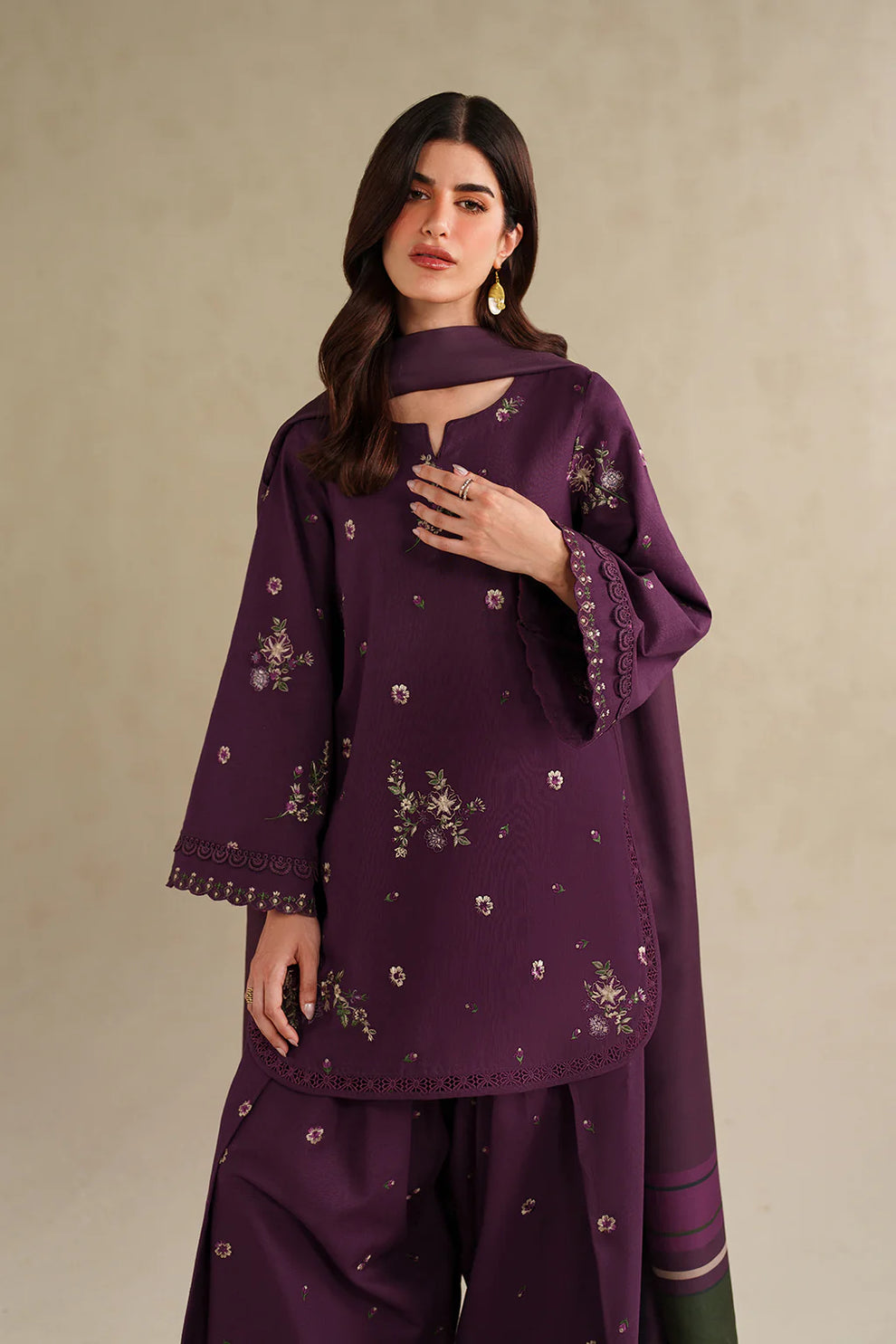 Azul (Embroidery 3.Pcs with Farshee Shalwar)