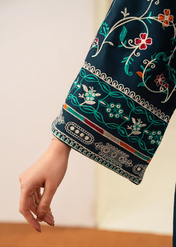 Sajjal 3 PCs full Embroidered dress