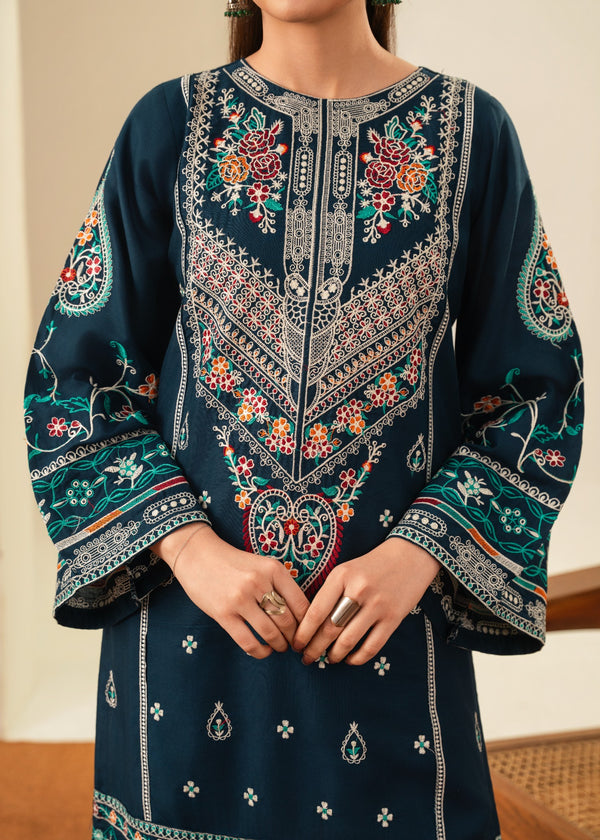 Sajjal 3 PCs full Embroidered dress