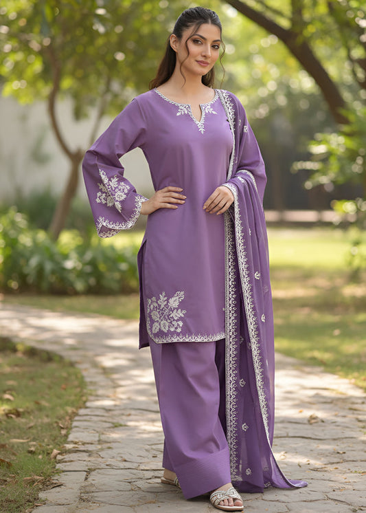 Mira 3 PCs Embroiderd Dress ( farshi shalwar )