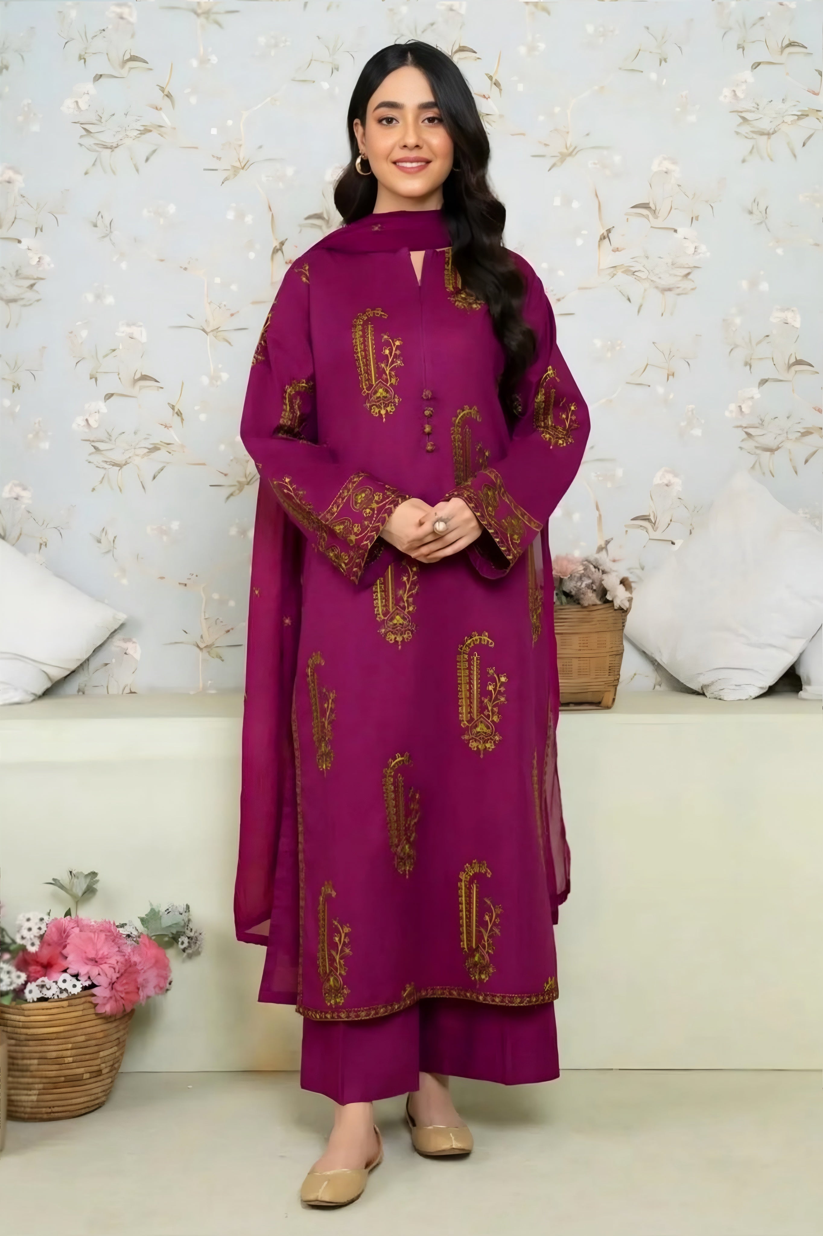 AMBER EMBROIDERED 3PC