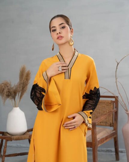 Daliya Premium Cotton Tissue Dress with Elegant Embroidery